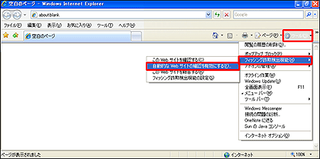 自動的なWebサイトの確認を有効にする 自動的なWebサイトの確認を有効にする