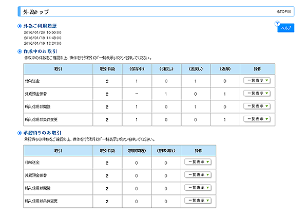 [GTOP00]外為トップ画面