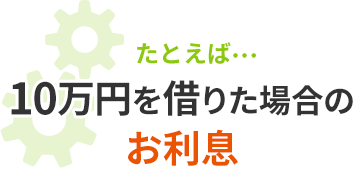 たとえば…10万円を借りた場合のお利息